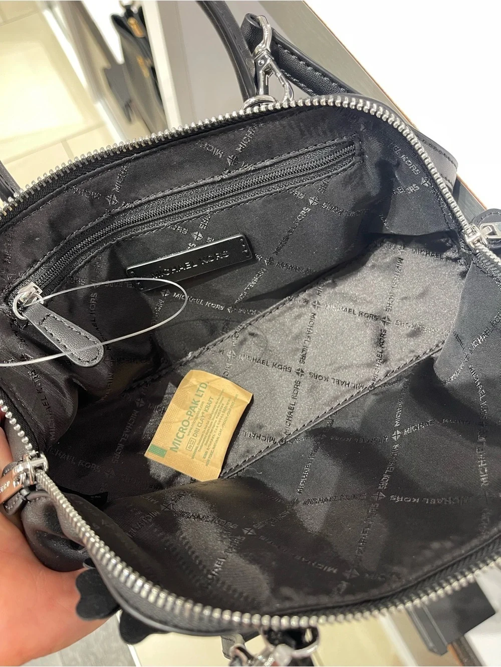 Michael Kors Petra Small Floral Embellished Crossbody Bag Black  NWT